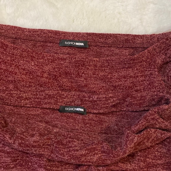 Fashion Nova Burgundy Top & Skirt Set - Picture 4 of 8